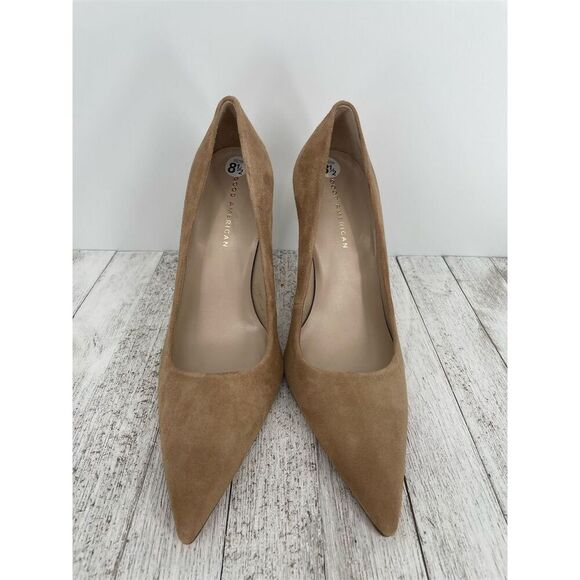 Good American The Icon Beige Pointed Toe Stiletto Pump Heels Size 8.5 Casual - Picture 5 of 9